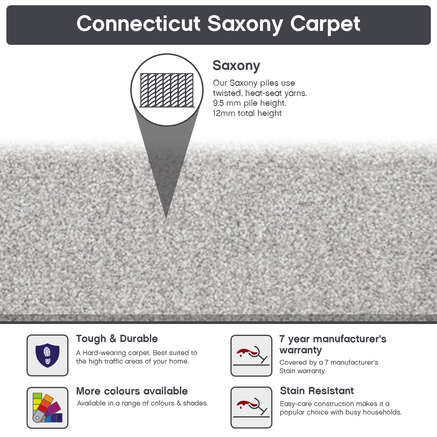 Connecticut Saxony Carpet | Carpets | Carpetright